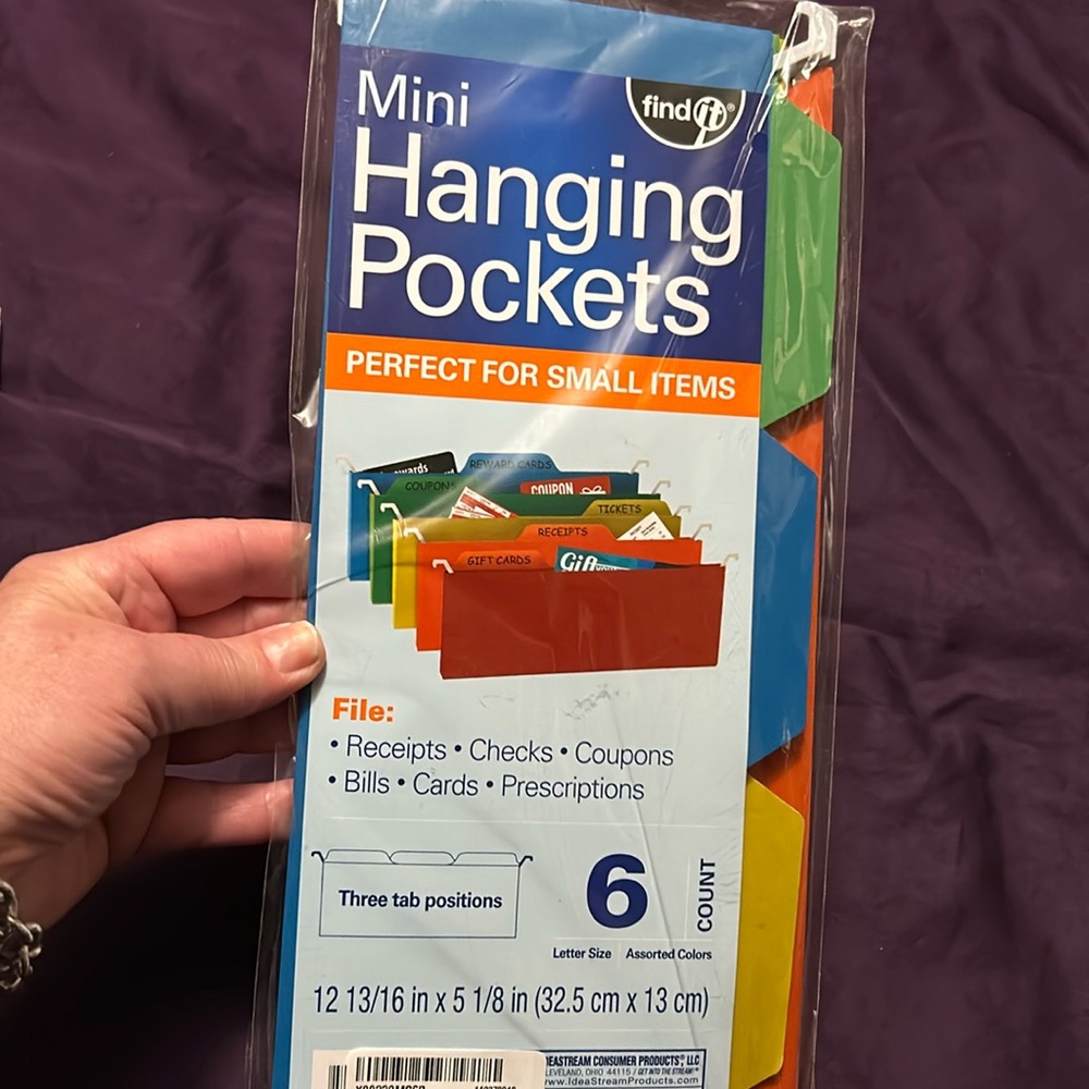 Mini hanging pockets for file cabinets